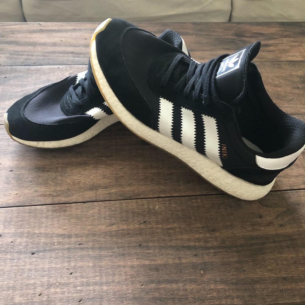 Adidas Iniki black and white shoes